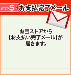 お宝ストア岡山からお支払い完了メールが届く